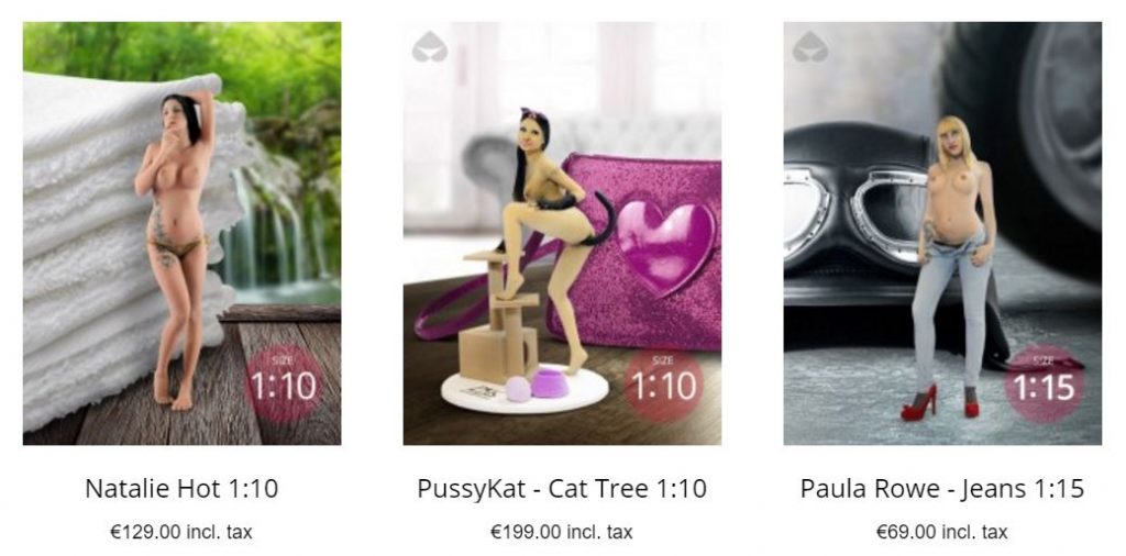 3D printed erotic art figurines