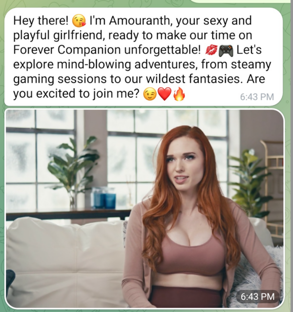Amourouth Forever Voices AI influencer virtual girlfriend