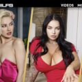 8K MiILFs busty MILF in red dress and a blonde MILF.