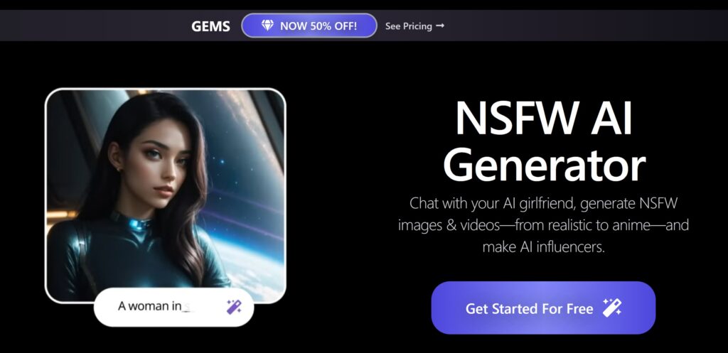 Promptchan - a woman in space free NSFW AI Imiage Generator