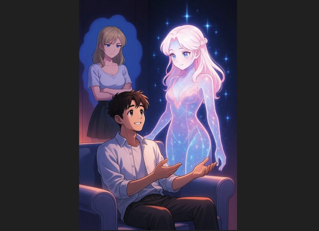 Man prefers beautiful AI companion to a real woman.